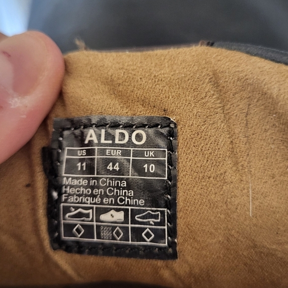 Aldo Men's Black Leather Ankle Boots, Size 11 - Picture 6 of 7